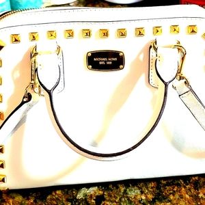 Michael Kors Saffiano Studded White Bag